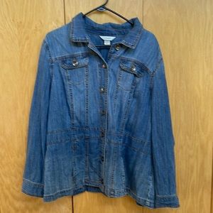CJ Banks button down blue jean jacket, 2X
